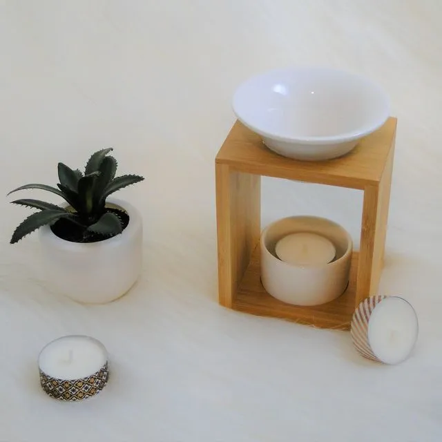 Burner for scented wax with white cup