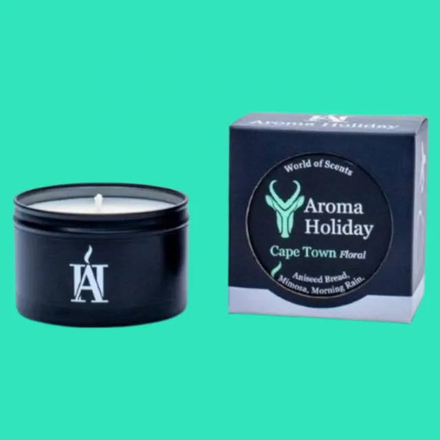 Luxury Cape Town Floral Travel Candle Tin by Aroma Holiday
