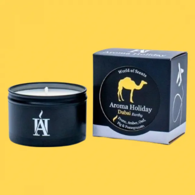 Luxury Dubai (Earthy) Travel Candle Tin by Aroma Holiday