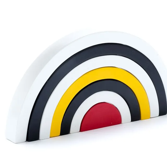 Rainbow Stacker Toy Wooden Toys - Black and white Fair Trade