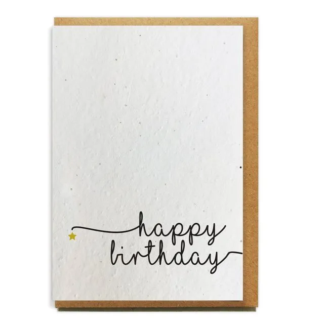 Happy Birthday - STAR greeting card bloom seed paper pack of 10
