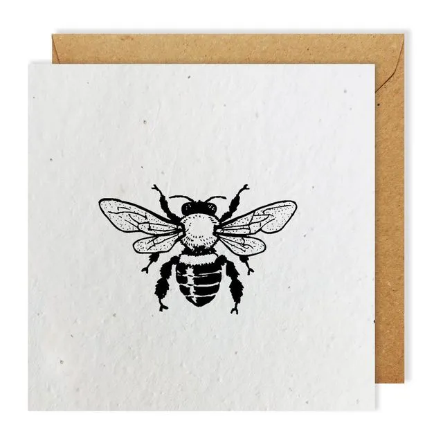 The Bee greeting card bloom seed paper pack of 10