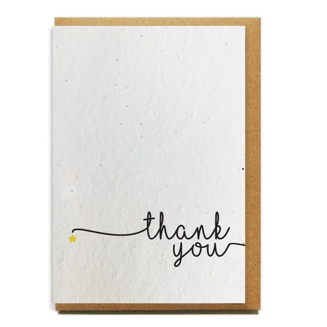 Thank You - STAR greeting card bloom seed paper pack of 10
