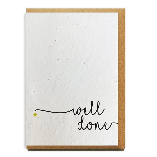Well Done - STAR greeting card bloom seed paper pack of 10