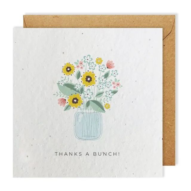 Thanks a Bunch greeting card bloom seed paper pack of 10