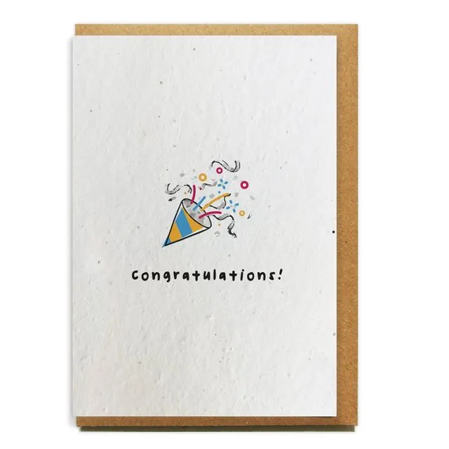 Congratulations! greeting card bloom seed paper pack of 10