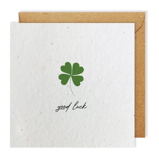 Good Luck Clover greeting card bloom seed paper pack of 10
