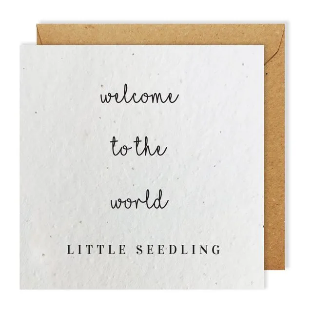 Little Seedling (New Baby) greeting card bloom seed paper pack of 10