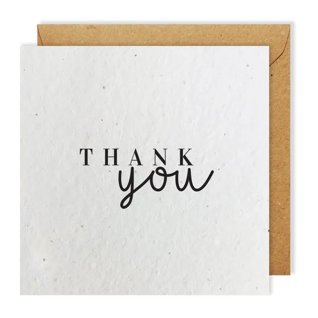 Thank You greeting card bloom seed paper pack of 10