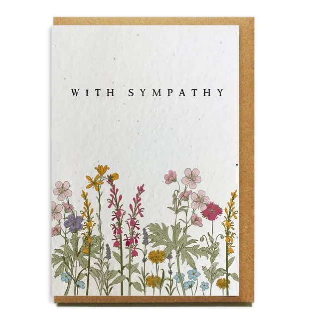 Wildflowers - Sympathy greeting card bloom seed paper pack of 10
