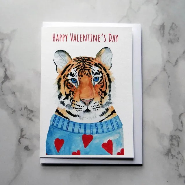Tiger Valentines Day Card