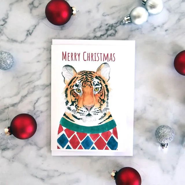 Tiger Christmas Card