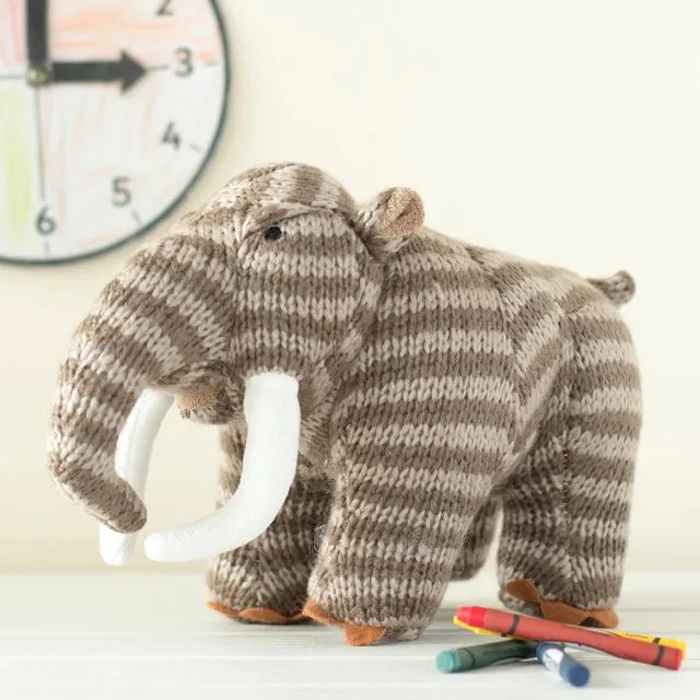 Knitted Woolly Mammoth Dinosaur Soft Toy