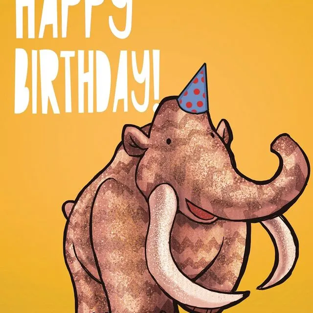 Woolly Mammoth Happy Birthday Card