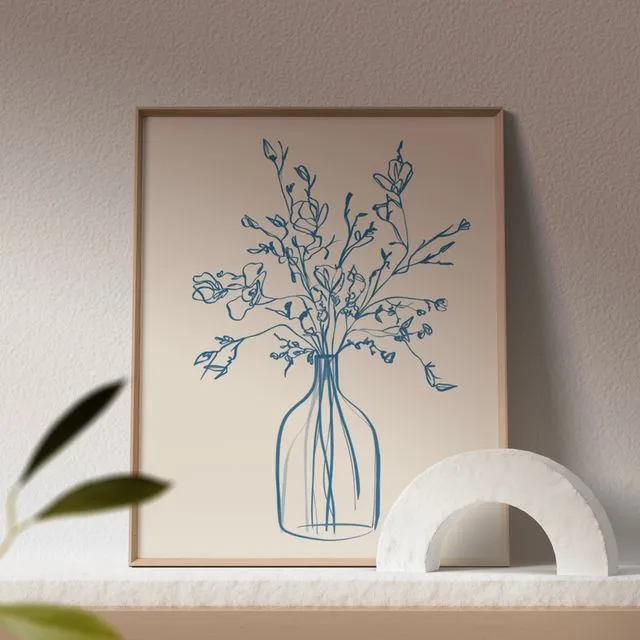 ‘Floral Still Life Blue’ - Giclée art print