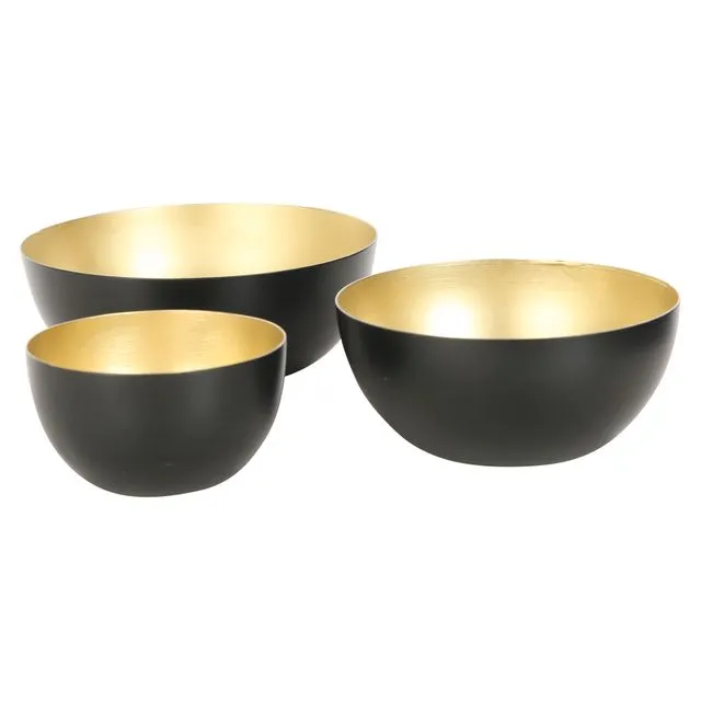 Tripura - Bowls Black/Gold set of 3