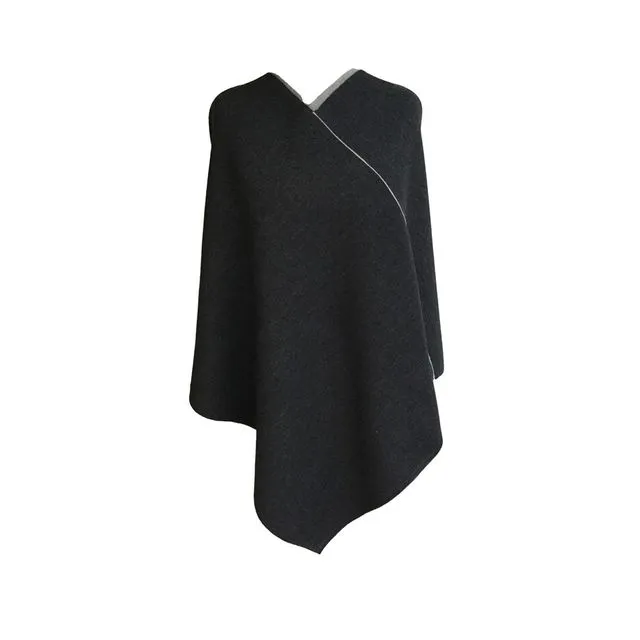 Triangle poncho thick - Anthracite/Grey