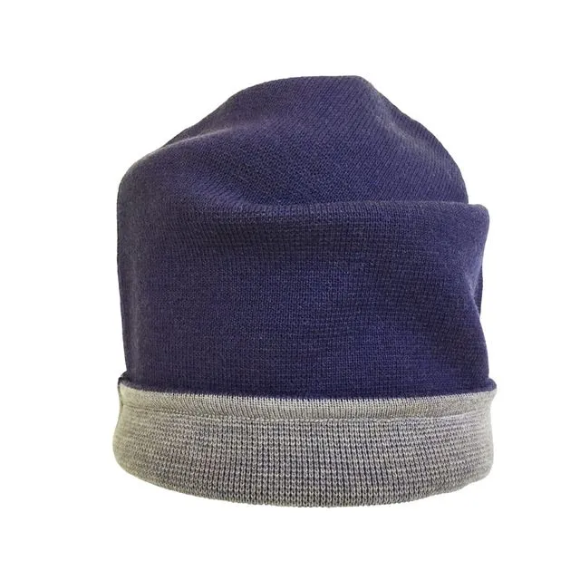Beanie hat - blue/nature