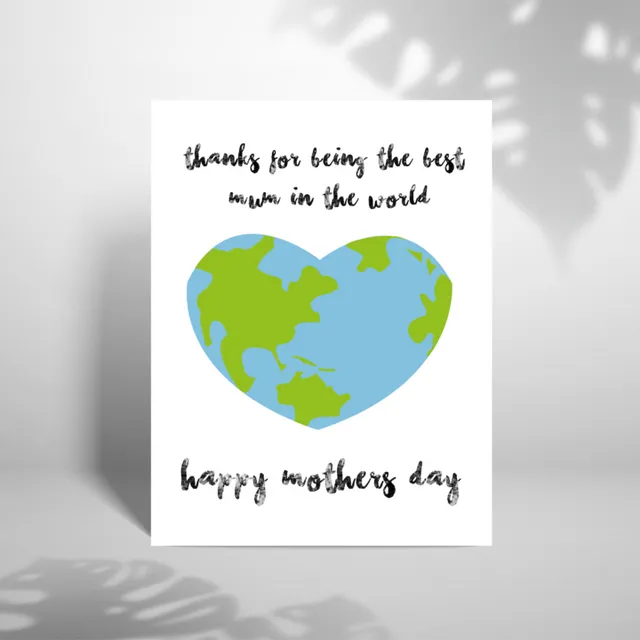 Best Mum In The World - A5 Greeting Card