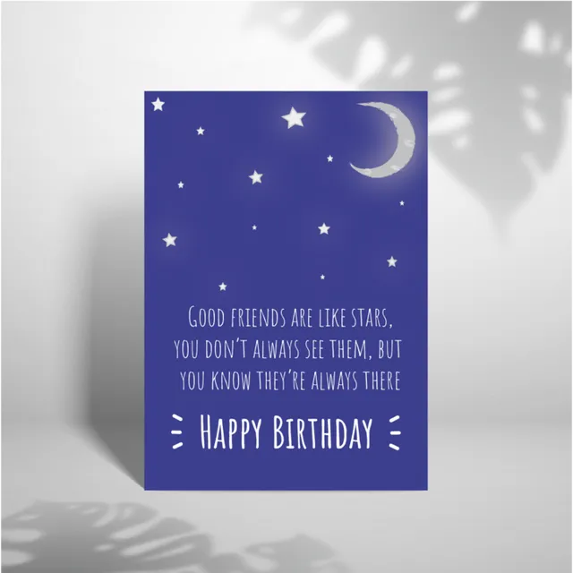 Friends Are Like Stars - A5 Greeting Card