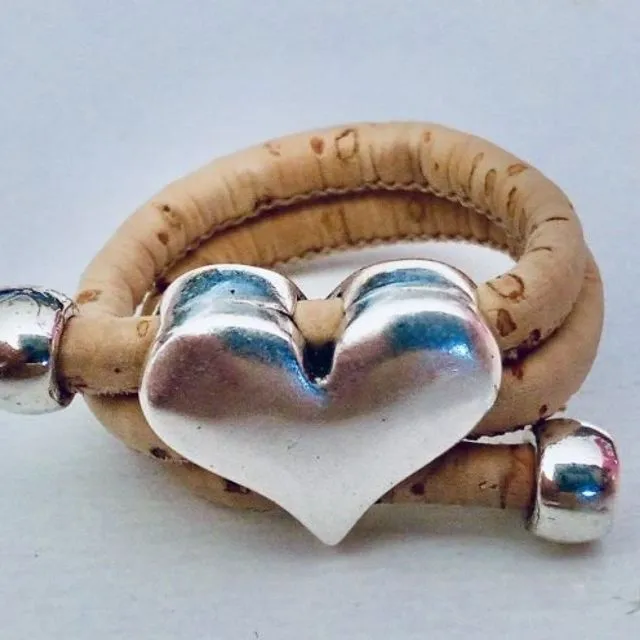 Heart cork ring - Nature