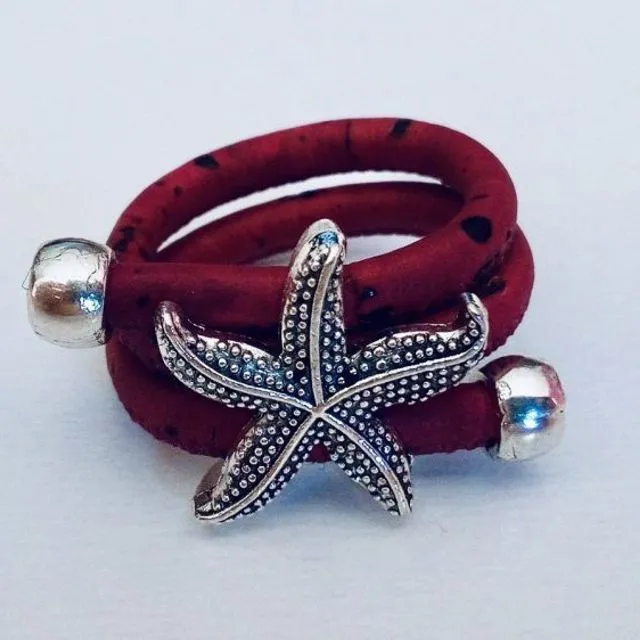 Starfish Cork Ring - Bordeaux