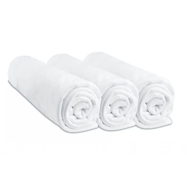 Baby Cotton Jersey Fitted Sheet 70x140 (Set of 3) - White