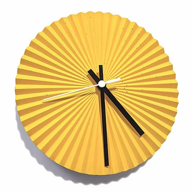 Sunray Concrete Clock in Yellow