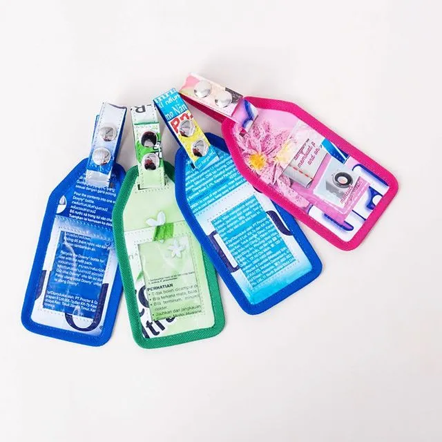IWAS Luggage Tag Made from Upcycled Plastic Bags | Set of 4…