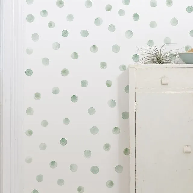 Watercolor dots wall sticker Green