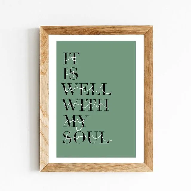 It Is Well With My Soul Print - Forest Green
