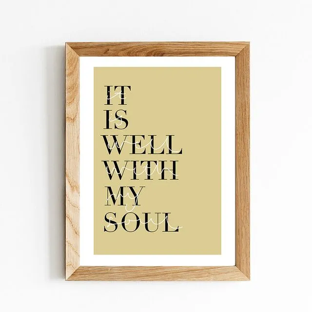It Is Well With My Soul Print - Gold