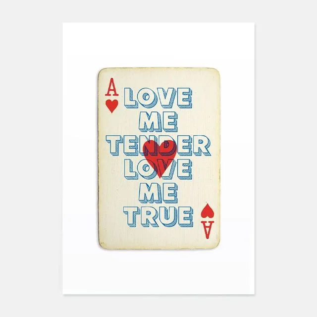 Love Me Tender playing card print
