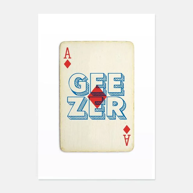 Diamond geezer playing card print
