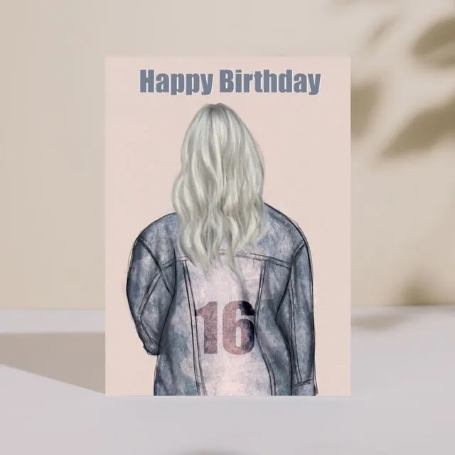 Milestone 18th Birthday Card Dark Blue/Pink Jacket