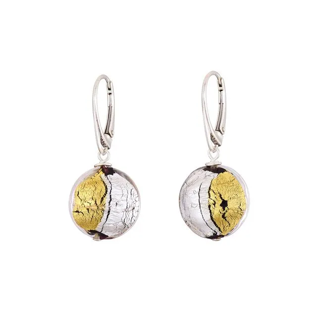 "Sun & Moon" lentil Murano glass earrings