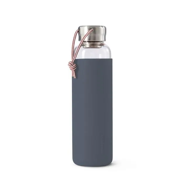Glass Water Bottle - Leak Proof Glass Water Bottle With Protective Silicone Sleeve 600ml - Slate (Pack of 4)