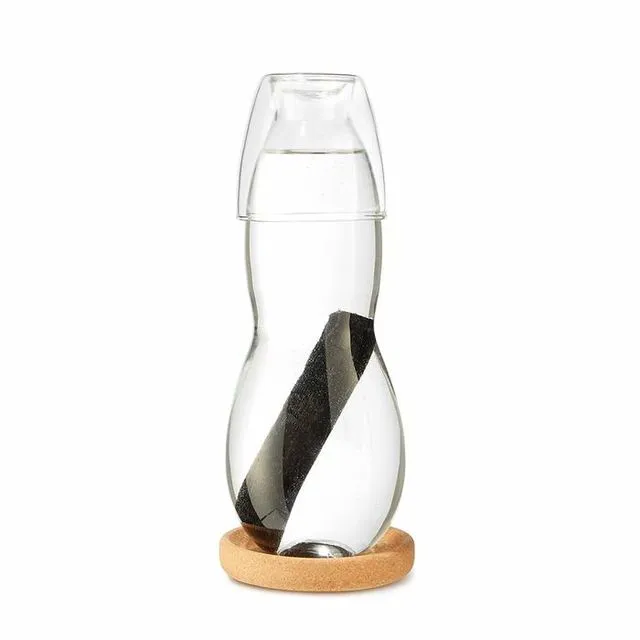 Carafe - Hand Blown Glass Carafe with Active Charcoal Water Filter 1.1L (Pack of 4)