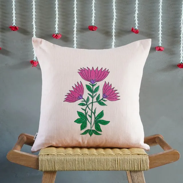Juhi Floral Pink Cushion Cover