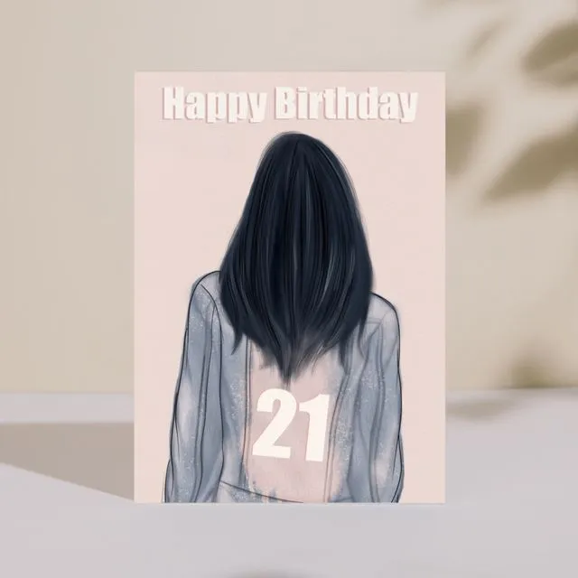 Milestone 21st Birthday Card Blue/Pink Jacket