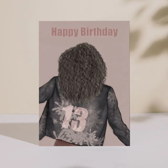 Milestone 13th Birthday Card Black Jacket