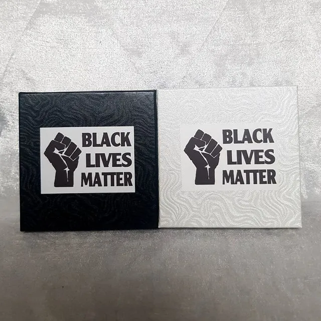 Black Lives Matter BLM Gift Box With Lid - Black or White Swirl or Zebra Cardboard Jewellery Gift Box For Bracelets, Earrings, Necklaces and Gifts