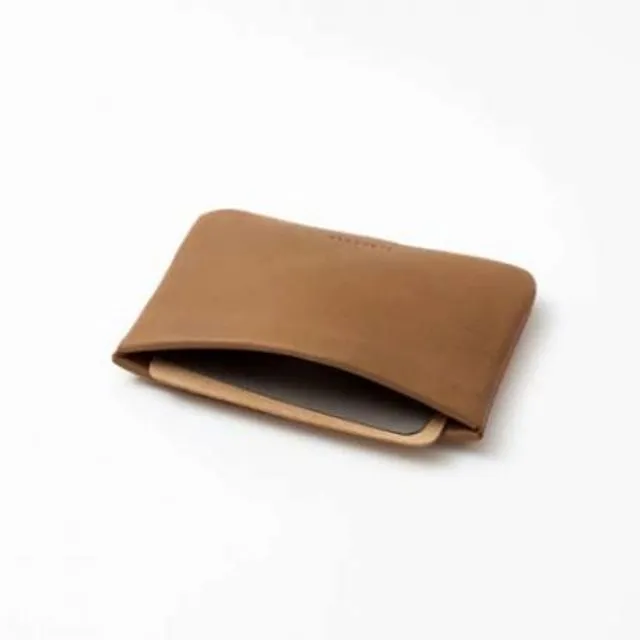 Leather wallet - "Snap" card holder - Camel