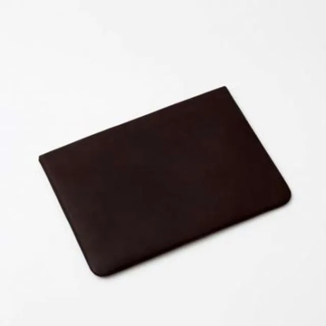 Mini "Snap" Ipad case in leather - Chocolate Brown