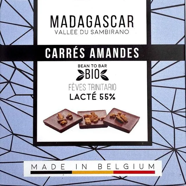 CARRES Box Caramelized Almonds - Madagascar Milky 55% (Pack of 12)