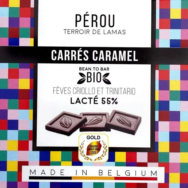 CARRES box Salted butter caramel - Peru Milky 55% (Pack of 12)