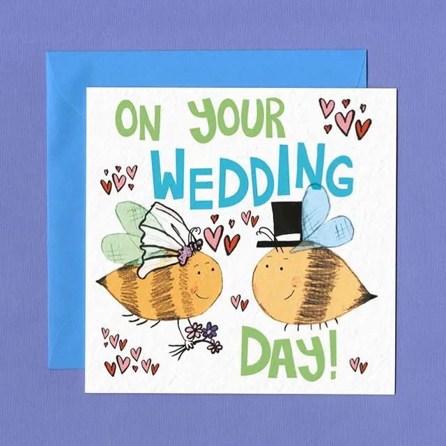 BEE ON YOUR WEDDING DAY Greetings Card