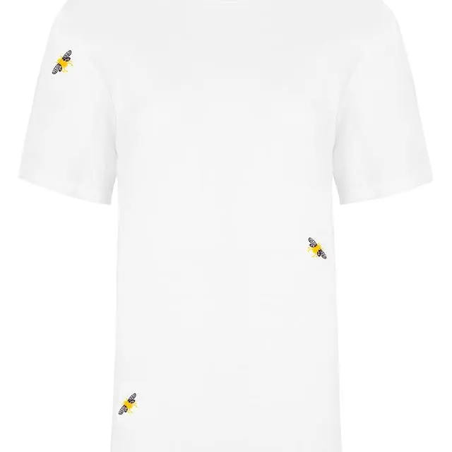 Bee Embroidered T-Shirt White