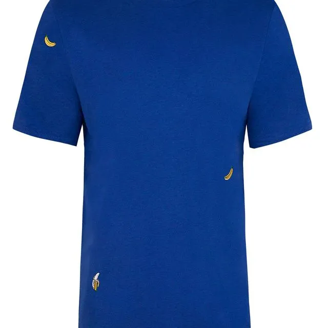 Bananas Embroidered T-Shirt Electric Blue Men