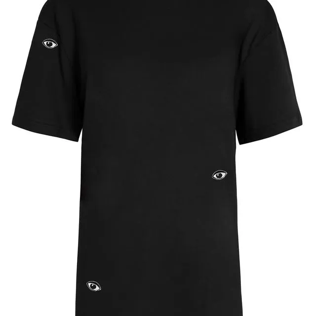 Eyes Embroidered T-Shirt Black